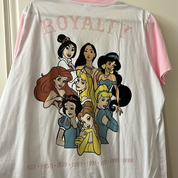Cakeworthy x Disney Princess Royalty Adult T-Shirt - White and Pink - Picture 2 of 4